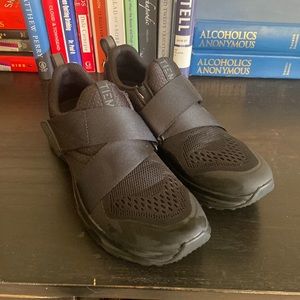 Black TIEM bike shoes size 6.5 WITH cleats